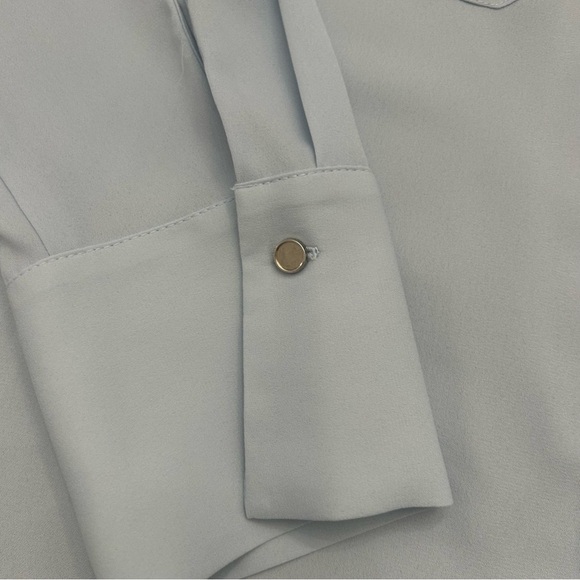 💎Zara Light Blue Rhinestone Detail  Shirt Med - Picture 6 of 13